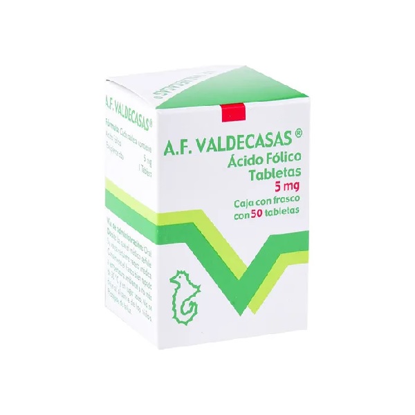 Valdecas (Ácido fólico) 5mg  50 Tabletas