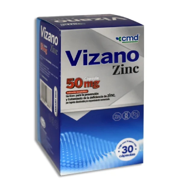 Vizano Zinc 50mg 30 Cápsulas