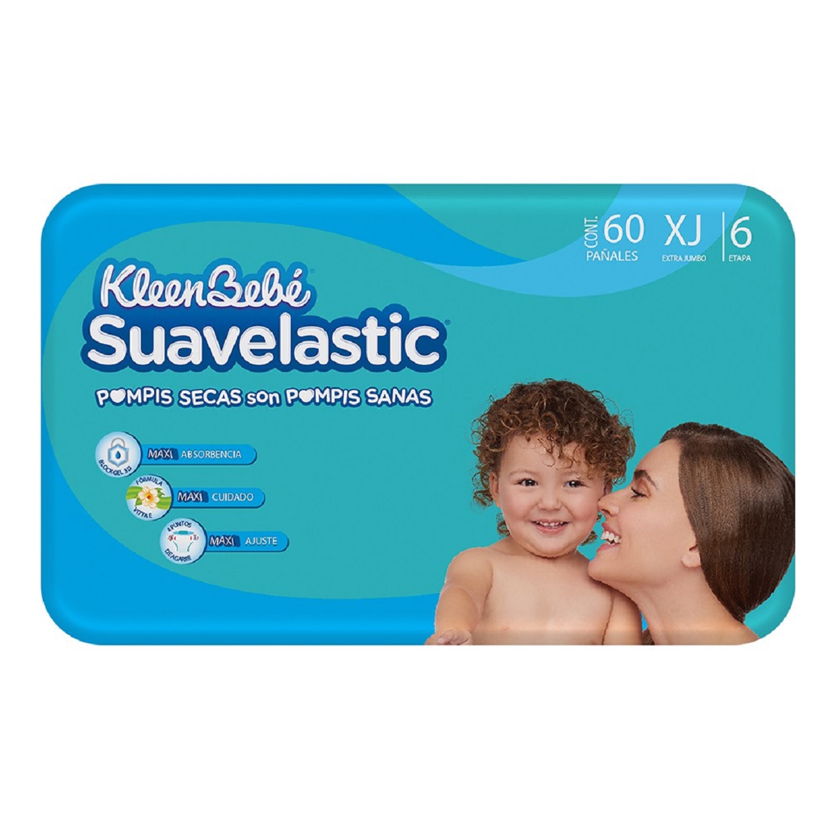 Kleenbebe Suavelastic Unisex Etapa 6 60 Pañales