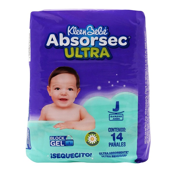 KleenBebé Absorsec Ultra Jumbo 14 Pañales