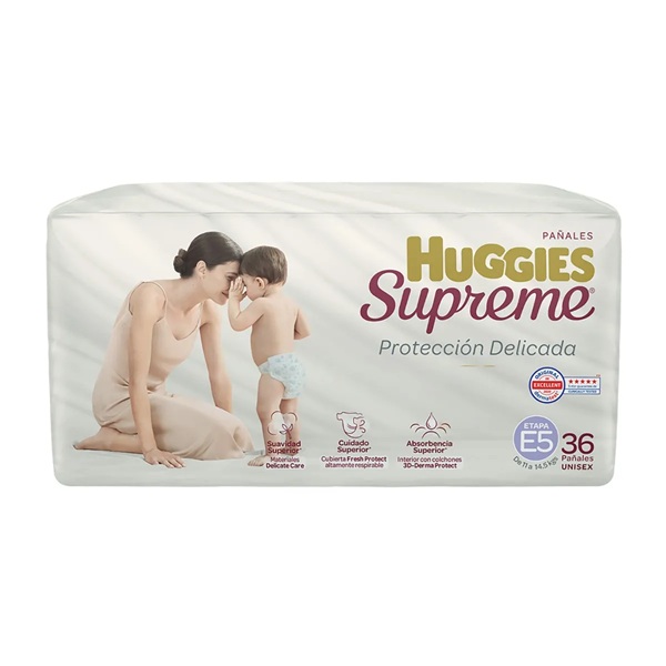 Huggies Supreme Unisex Etapa 5 36 Pañales