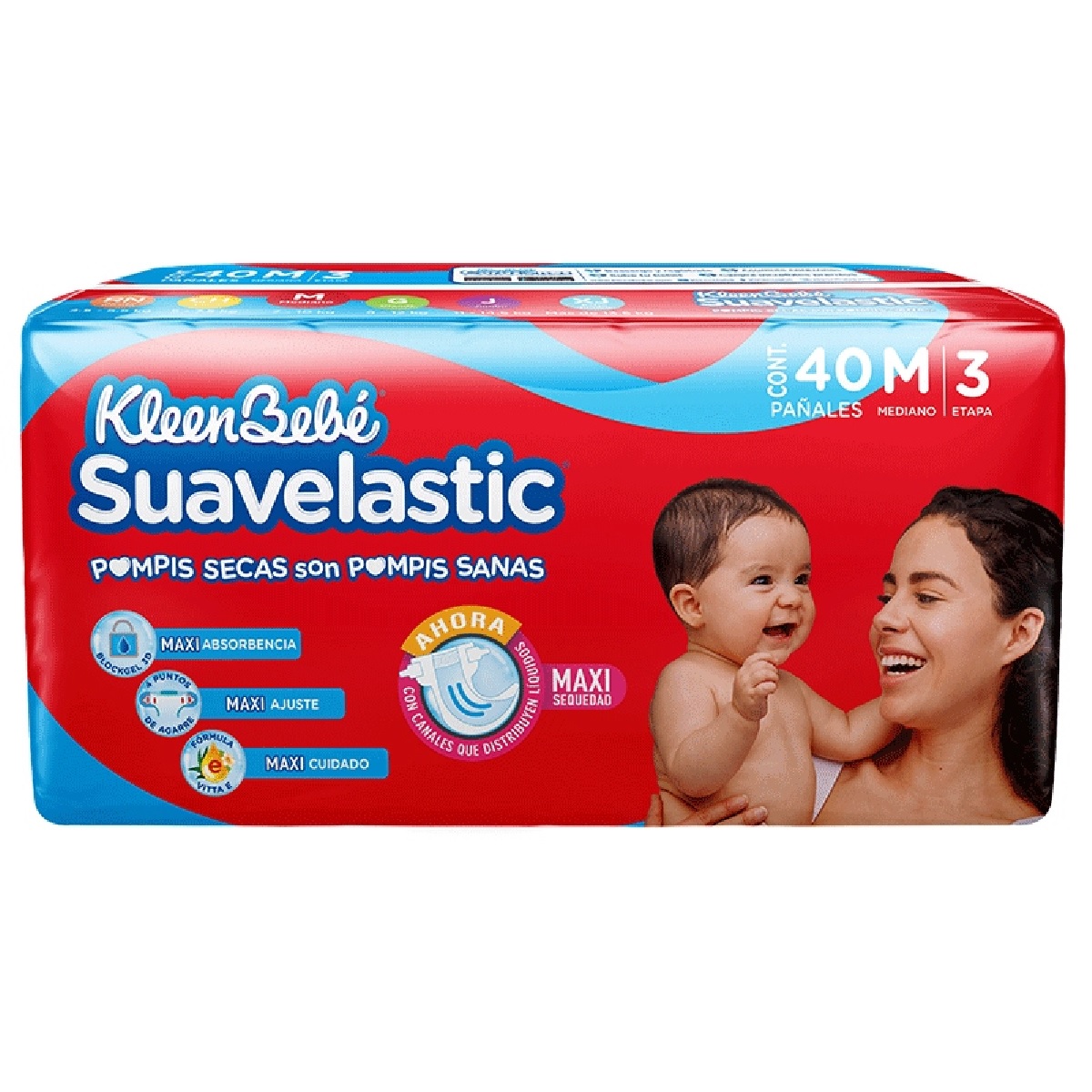 Kleenbebé Suavelastic Unisex Etapa 3 40 Pañales