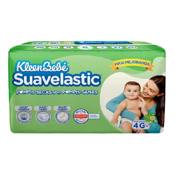 Kleenbebe Suavelastic Pañales Unisex Etapa 4 40 Piezas