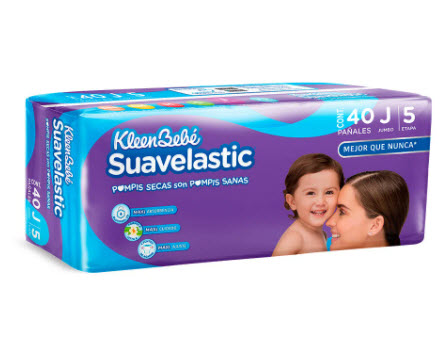 Kleenbebé Suavelastic Unisex Etapa 5 40 Pañales