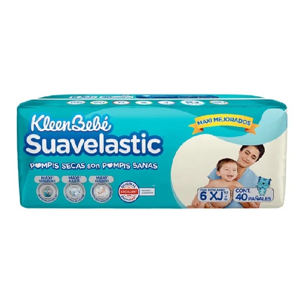Kleenbebe Suavelastic Pañales Unisex Etapa 6 40 Piezas