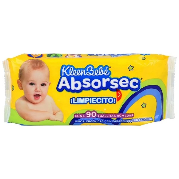 Kleenbebe Absorsec Toallitas Humedas 90 Piezas