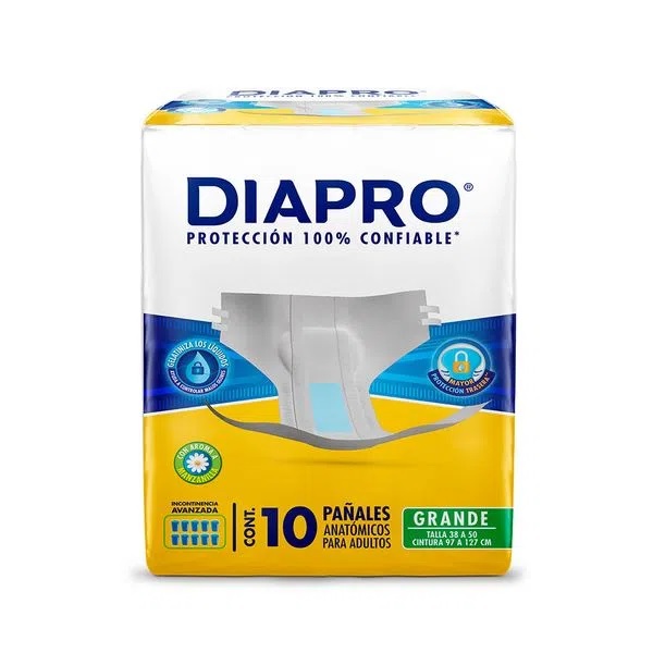 Diapro Pañal Adulto Grande 10 Piezas