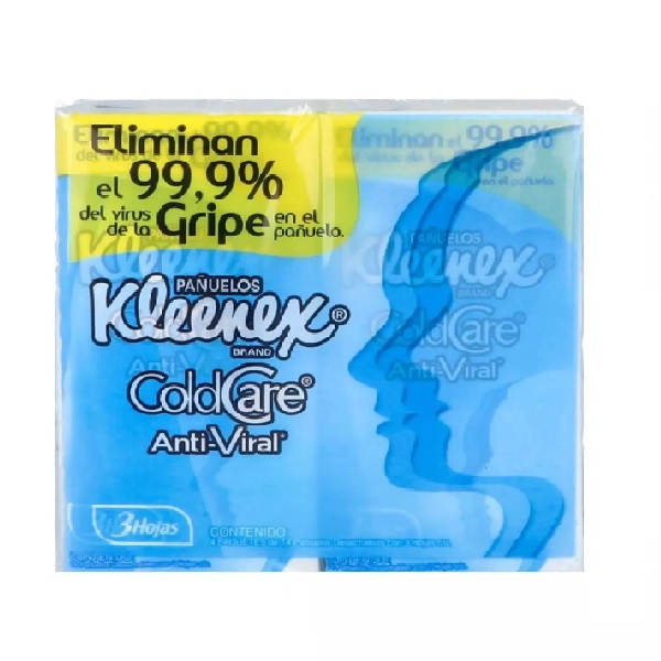 Kleenex Cold Care Anti-Viral Pañuelos Paquete 4 Piezas