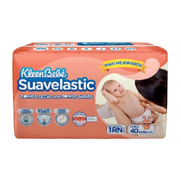 Kleenbebe Suavelastic Pañales Unisex RN 40 Piezas