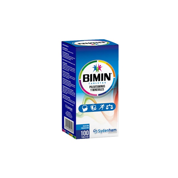 Bimin Polivitaminas y Minerales Frasco 100 Tabletas