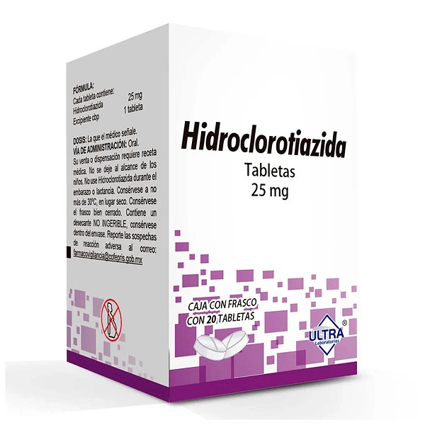 Ultra Hidroclorotiazida 25MG Caja 30 Tabletas