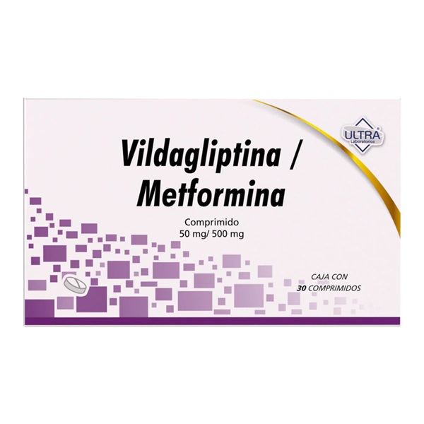 Vildagliptina 50 mg/Metformina 500 mg 30 Comprimidos