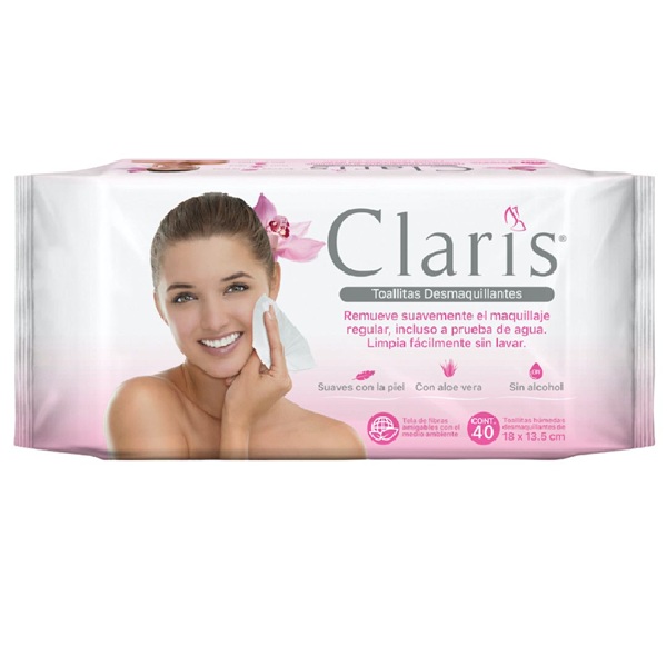 Claris Toallitas Desmaquillantes 40 Piezas