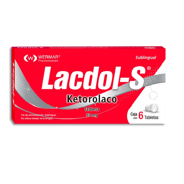 Lacdol-S (Ketorolaco) 30mg 6 Tabletas