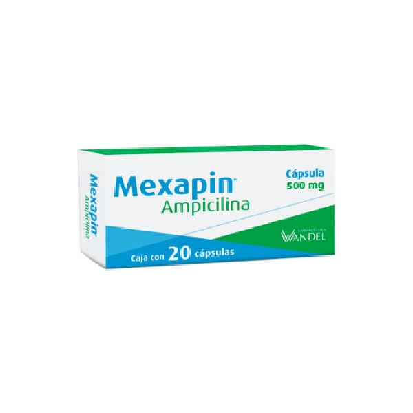 Mexapin (Ampicilina) 500mg 20 Cápsulas
