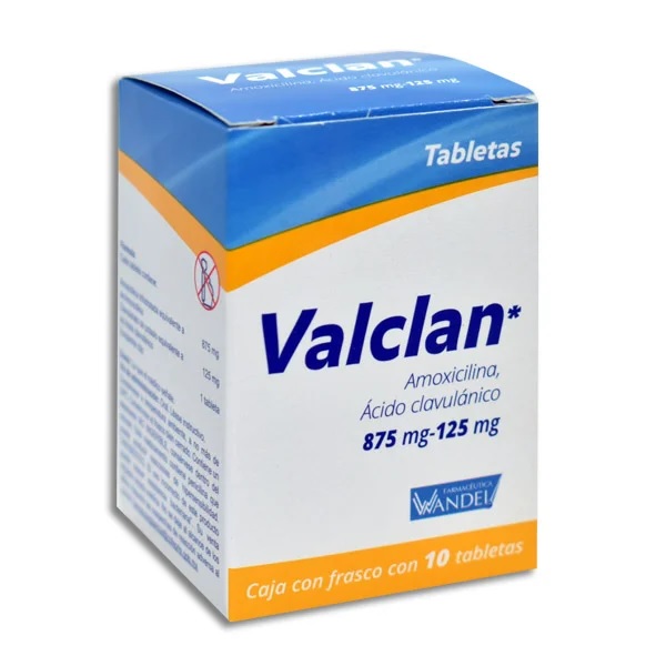 Valclan (Amoxicilina/Ácido Clavulanico) 10 Tabletas
