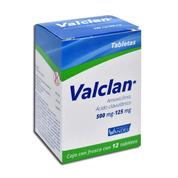 Valclan (Amoxicilina/Ácido Clavulanico) 12 Tabletas