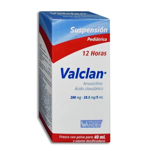 Valclan Pediatrico (Amoxicilina/Ácido Clavulanico) Suspensión 40ml