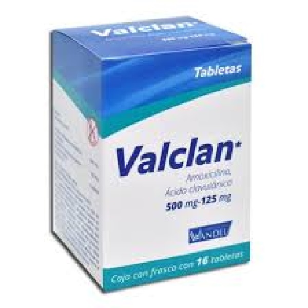 Valclan (Amoxicilina, Ácido Clavulánico) 500 MG 25 MG