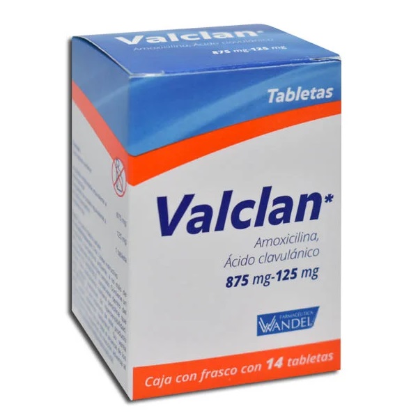 Valclan Amoxicilina/Ácido Clavulánico Frasco 14 Tabletas