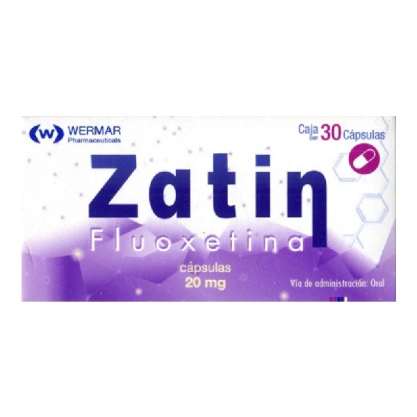 Zatin (Fluoxetina) 20mg 30 Cápsulas