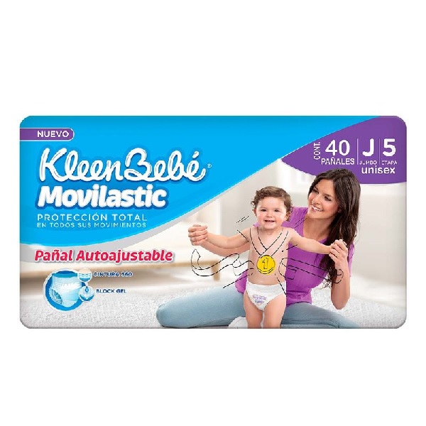 Kleenbebe Movilastic Unisex Etapa 5 40 Pañales