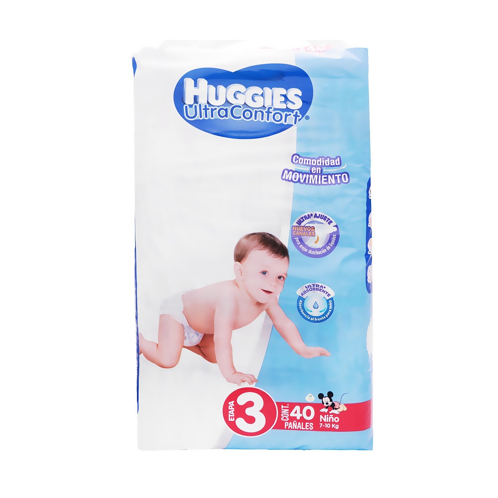 Huggies Ultraconfort Niño Etapa 3 40 Pañales