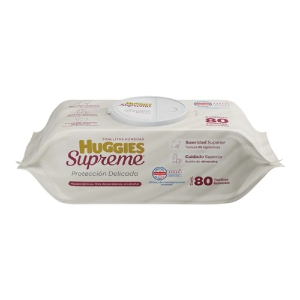 Hugies Supreme Toallitas Humedas 80 Piezas