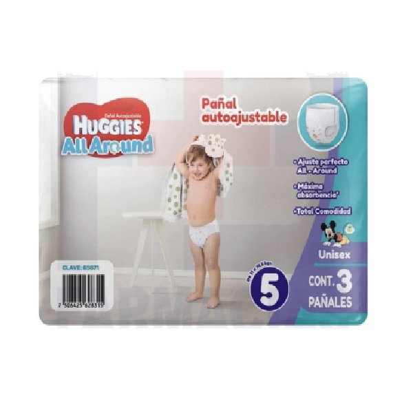 Huggies All Around Pañal Unisex Etapa 5 3 Piezas