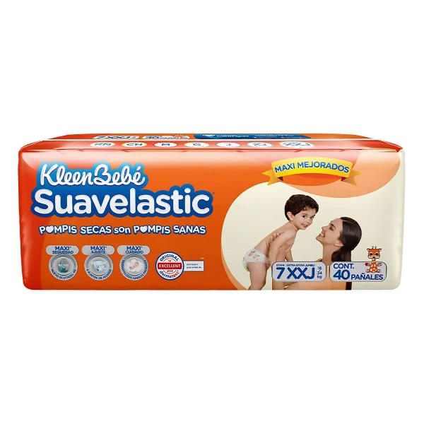 Kleenbebe Suavelastic Unisex Etapa 7 40 Pañales