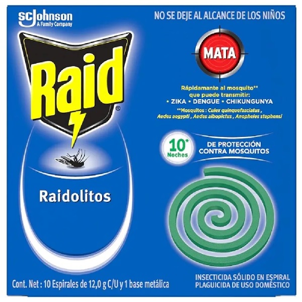 Raid Raidolitos Verde Insecticida 10 Piezas