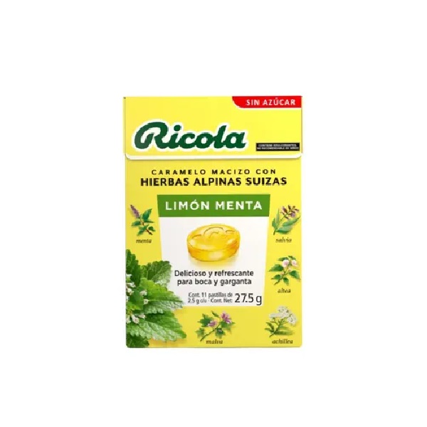 Ricola Caramelo Macizo con Hierbas Alpinas Suizas Sabor Limón Menta