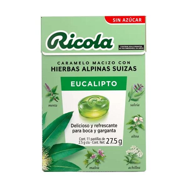Ricola Caramelo Macizo con Hierbas Alpinas Suizas Sabor Eucalipto11 Pastillas