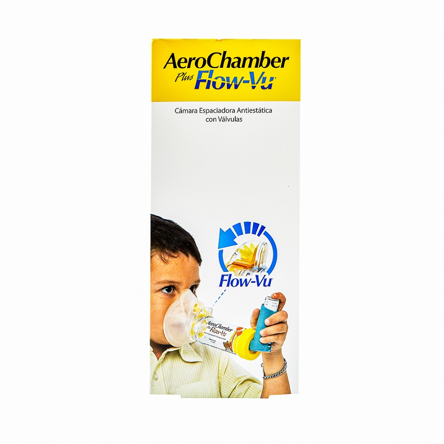 AeroChamber Plus Flow-Vu Cámara Espaciadora Antiestática 1 a 5  Años