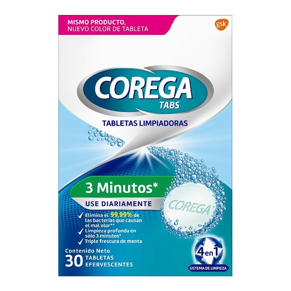 Corega Tabs Efervesentes 30 Piezas