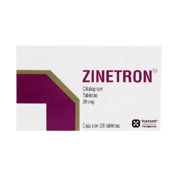 Zinetron (Citalopram) 20mg  28 Tabletas