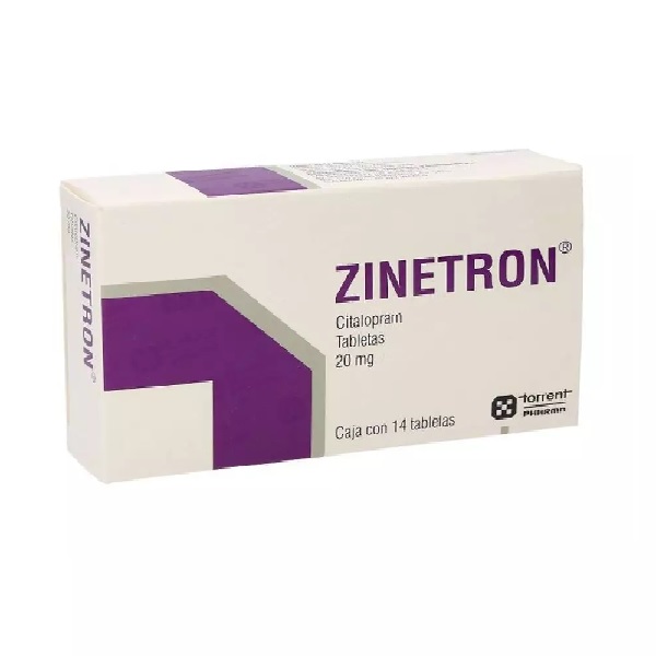 Zinetron (Citalopram) 20mg  14 Tabletas
